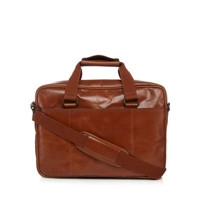 Designer tan leather business bag